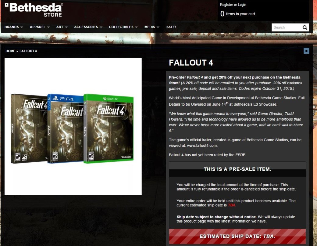 Крупные ритейлеры указывают на выход Fallout 4 в 2015 году - Изображение 4 Крупные ритейлеры указывают на выход Fallout 4 в 2015 году - Изображение 4