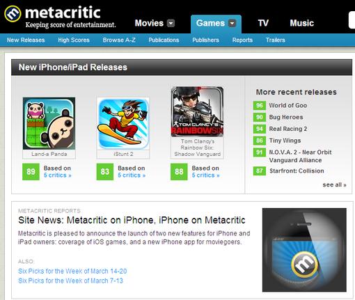 iOS и 3DS на Metacritic.com - Изображение 1 iOS и 3DS на Metacritic.com - Изображение 1